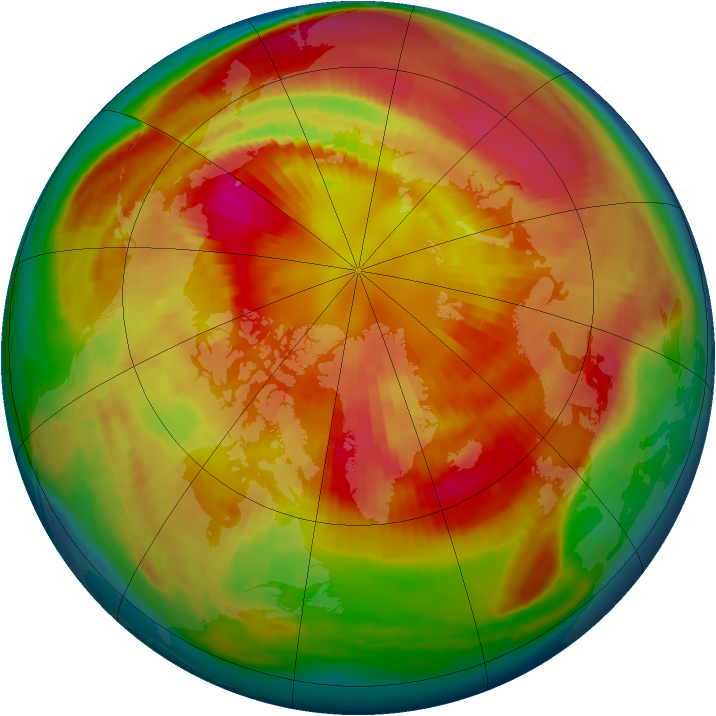Arctic ozone map for 11 March 1999